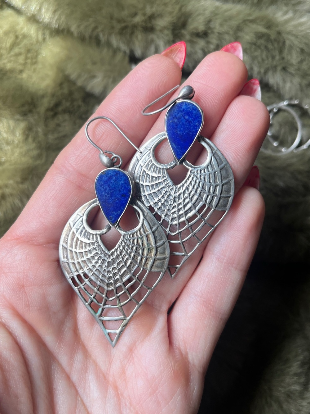Sterling and Lapis Earrings